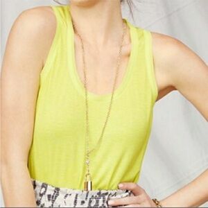 CAbi “Iris” Racerback Tank Top in Neon Yellow